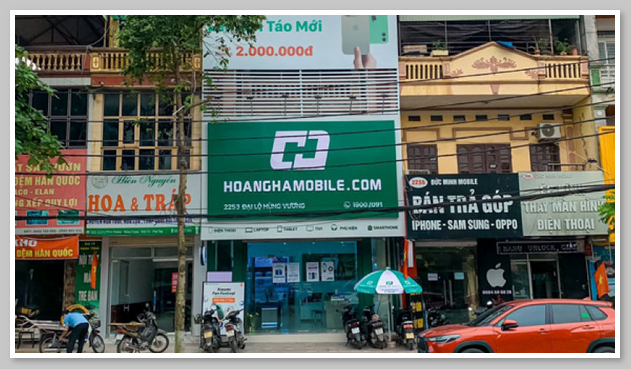 Cửa hàng Hoàng Hà Mobile Phú Thọ tọa lạc ở vị trí đắc địa